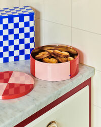 Tin Container Large Blue / Off-white