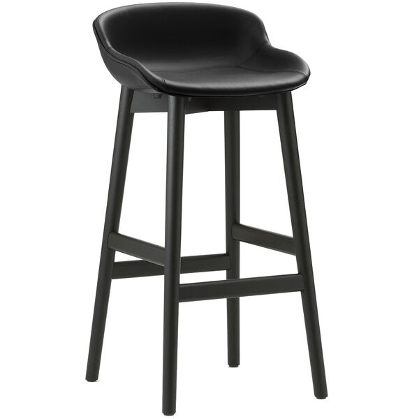 Hyg Barstol 75 cm Svart Skinn / Svart Eik