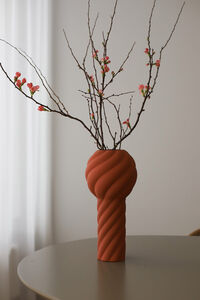 Twist Pillar Vase 34 cm Rød