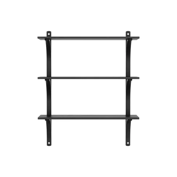 Levi Vägghylla 90 cm Medium Aluminium / Svartbetsad Ask