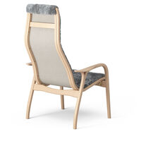 Lamino Lenestol med Fotskammel Saueskinn Scandinavian Grey / Lakkert Bøk