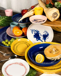 Feast Deep Plate 22 cm Dark Blue / White Striped