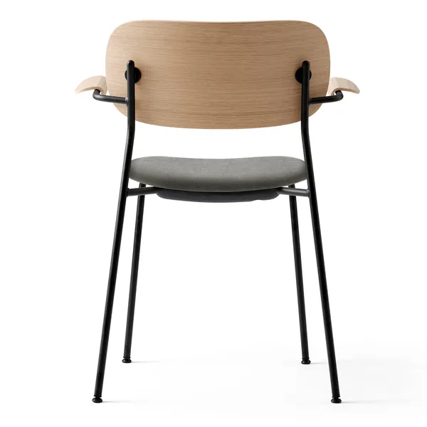 Co Dining Chair Black Steel w. Armrest Hallingdal 130/Natural Oak