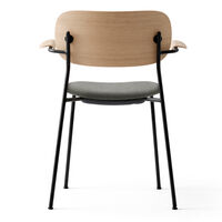 Co Dining Chair Black Steel w. Armrest Hallingdal 130/Natural Oak