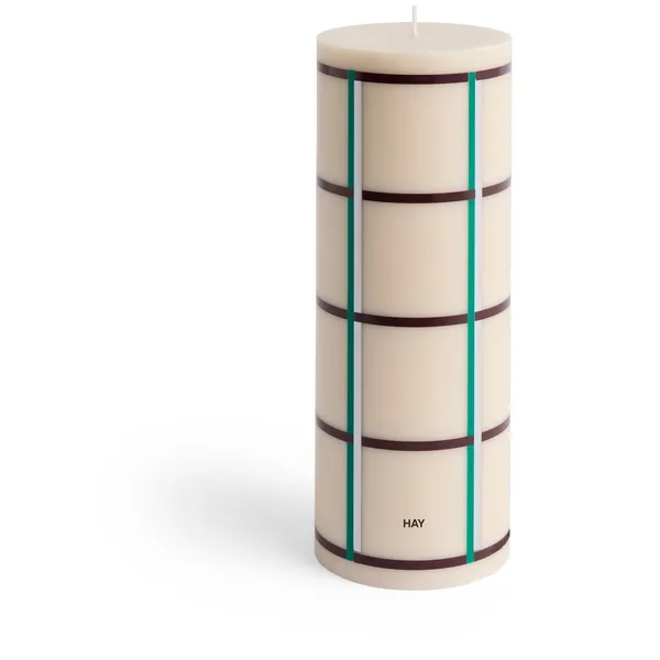 Column Blockljus Stor Grön / Off-white / Silver / Bordeaux