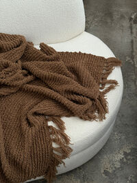 Janzen Wool Plaid Bouclé 130x170 cm Brown
