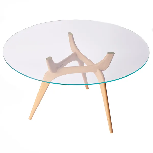 Triiio Spisebord Ø135 cm Olieret Eg / Klart Glas