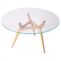 Triiio Spisebord Ø135 cm Olieret Eg / Klart Glas