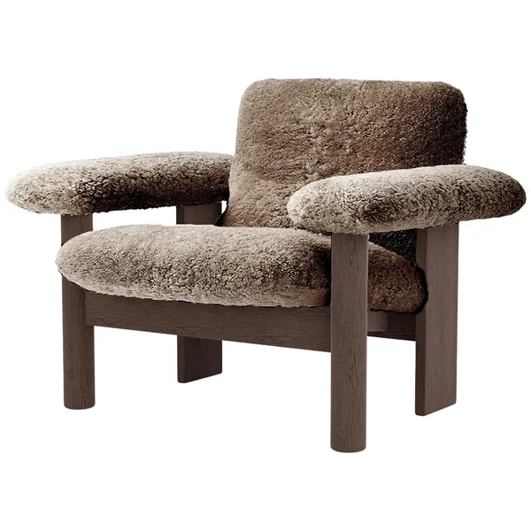 Brasilia Lenestol Lav Rygg Mørkbeiset Eik / Sheepskin Sahara
