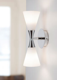 Harlekin Duo Vägglampa Krom/Vit