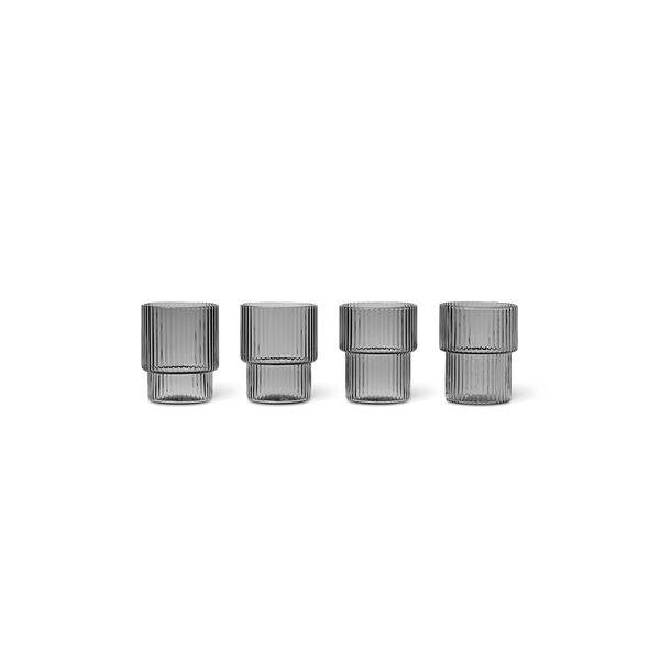Ripple Glas Small 6 cl 4-pak Smoked Grey