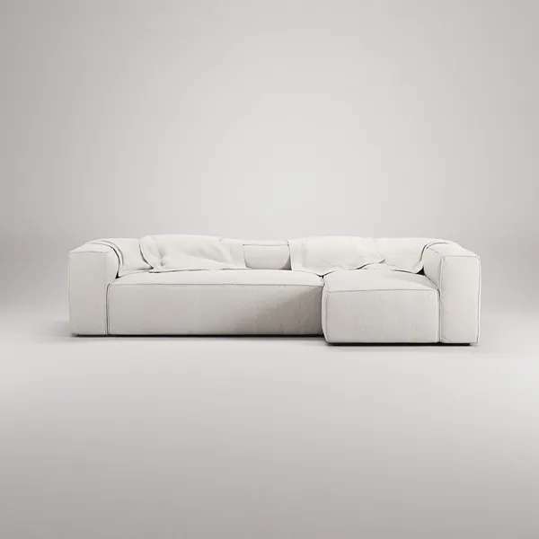 Grand 4-Personers Sofa Divan Højre Steam White