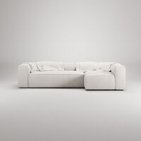 Grand 4-Personers Sofa Divan Højre Steam White