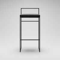 Barstol med Rygstøtte 90 cm Sort / Sort Læder