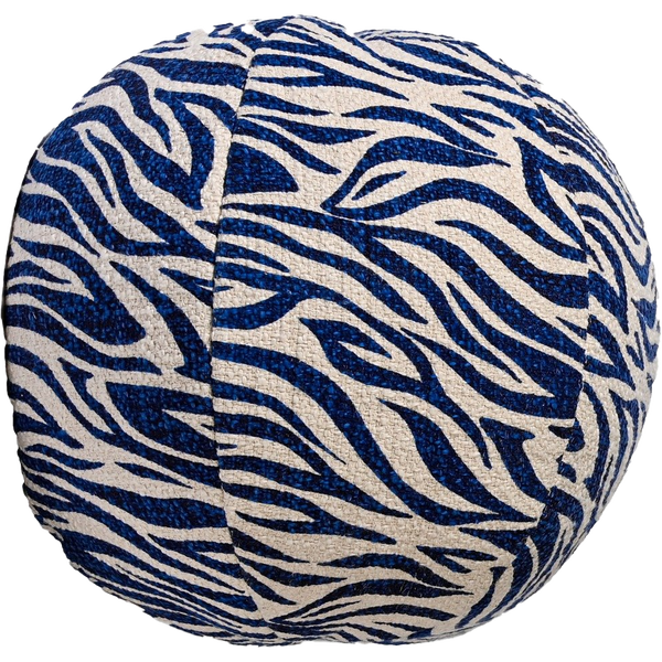 Anima Pude Rund Zebra Blå