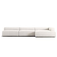 Grand 5-Sitssoffa schäslong Höger Bouclétyg Steam White