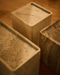 Pietra Sidobord 33x33 cm Travertin