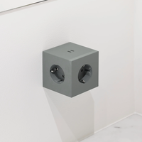 Square 2 Socket Extender With USB-C / Magnet Oak Green