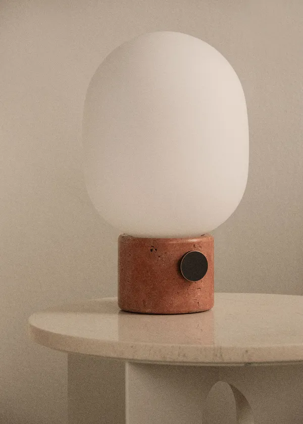 JWDA Bordlampe Red Travertine