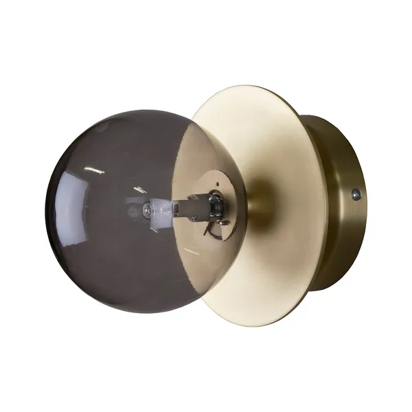 Art Deco Vegg-/Taklampe Røykfarget / Messing