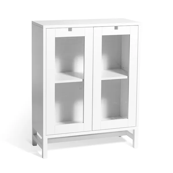 Falsterbo Cabinet Glass Doors 90 cm White Lacquer