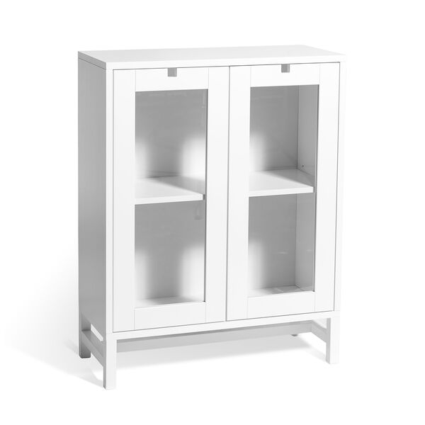 Falsterbo Cabinet Glass Doors 90 cm White Lacquer