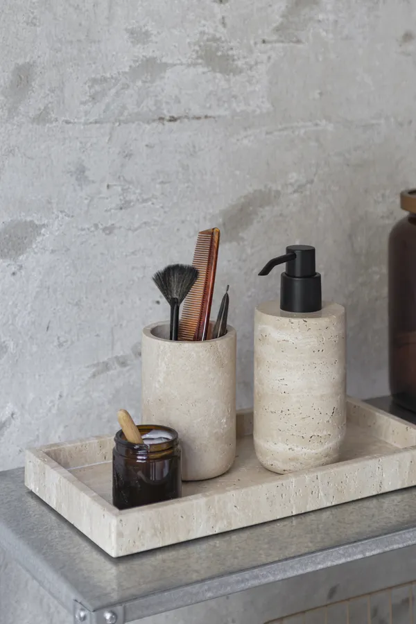 Travertine Tandborstmugg 10 cm