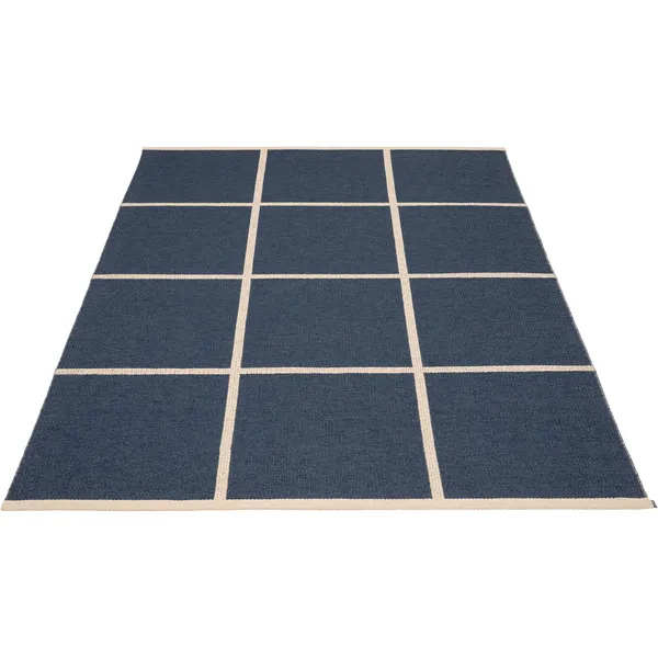 Criss Plastikmåtte Dark Blue / Cream 180x260 cm
