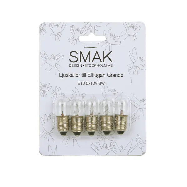 Elflugan Grande Lyskilde E10 3W Klar 5-pk