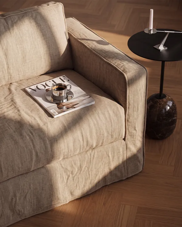 Klädsel Till Loom Nest Love Seat Linne Beige