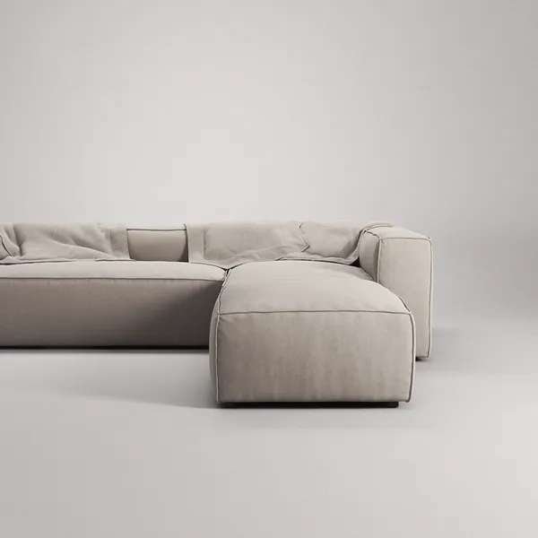 Grand Nelipaikkainen Sohva Divaani Oikea avoin pää Sandshell Beige