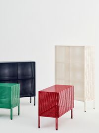 Perforated Skab Medium Steel Blue