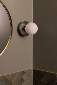 Art Deco Vägg-/Taklampa Krom / Vit