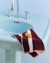 Stripe Washcloth 30x30 cm Burgundy