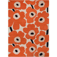 Marimekko Unikko Tæppe 140x200 cm Orange Rødt