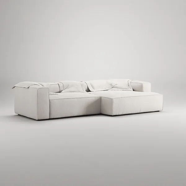 Grand Kolmipaikkainen Sohva leposohva Oikea Steam White