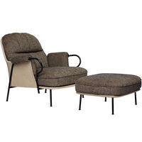 Lyra Armchair With Footstool Vintage Cognac