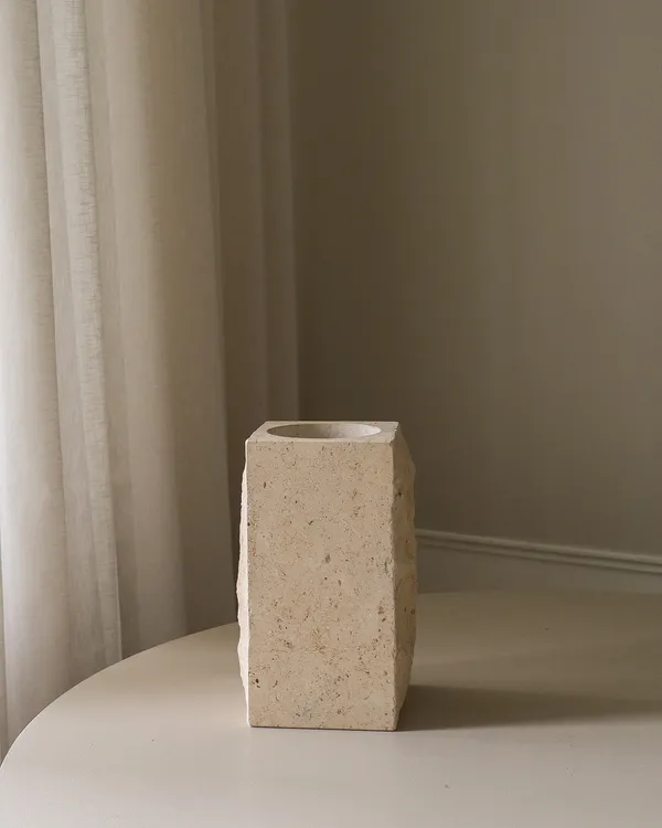 Edge Vase Large Limestone