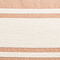 Embroidery Center Striped Linen/Cotton Pude 40x60 cm Beige/Offwhite