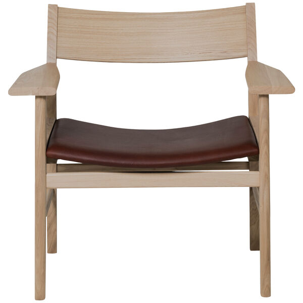 Siza Loungestol Hvitpigmentert Eik / Mocca Skinn