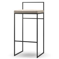 Baarijakkara Selkänojalla 90 cm Musta / Beige Sametti