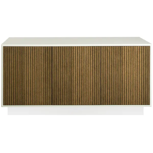 Line Burned Walnut Skjenk med 3 Dører Hvit
