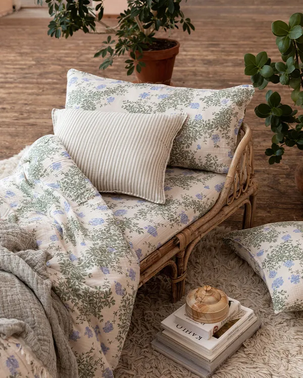 Plumbago Muslin Duvet Cover Single 150x210 cm