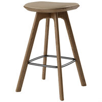 Pauline Barstol 65 cm Røget Eg / Læder Mandelfarvet