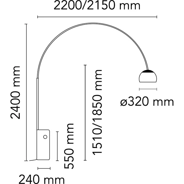 Arco K Golvlampa Crystal