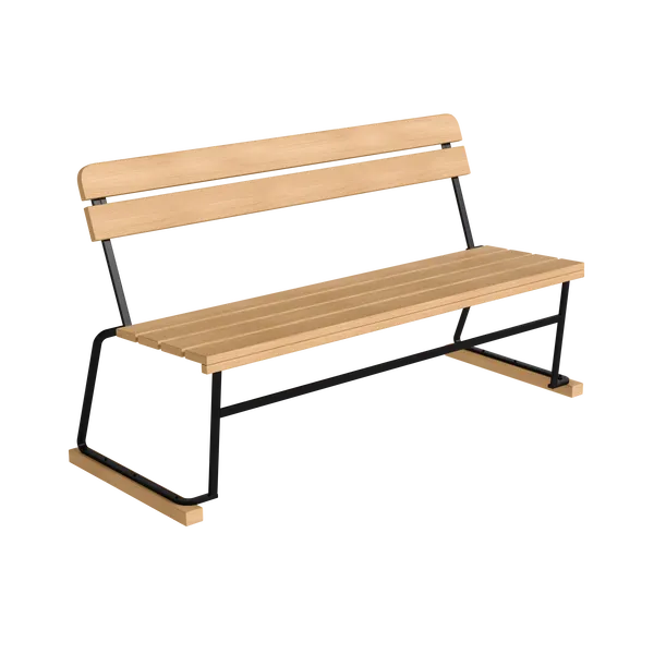 Sohva 3 140 cm Oiled Oak / Musta Teräs