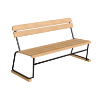 Sohva 3 140 cm Oiled Oak / Musta Teräs