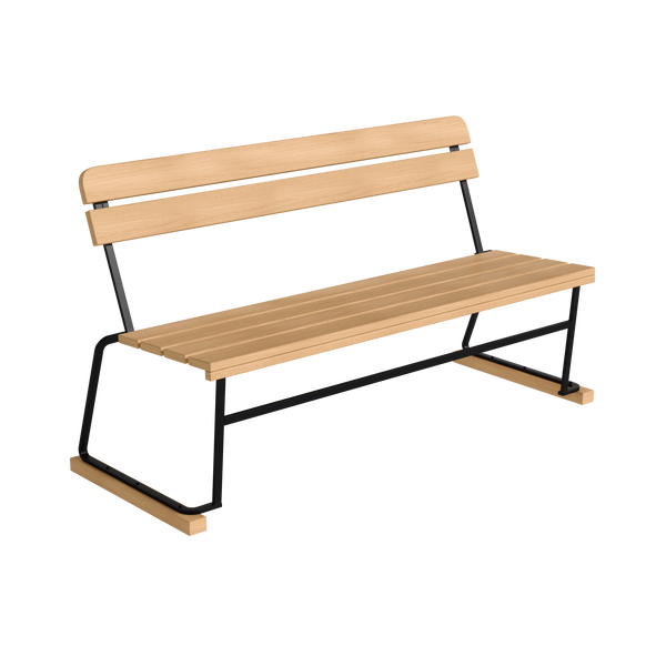 Sofa 3 140 cm Olieret Eg / Sort Stål
