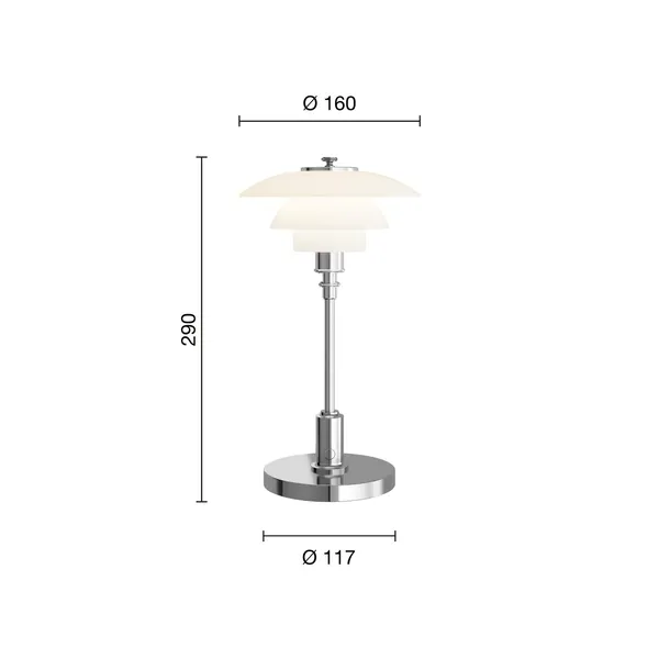 PH 1/1 Portabel Lampa Krompläterad