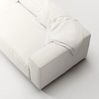 Grand 3-Sitssoffa Bouclétyg Steam White